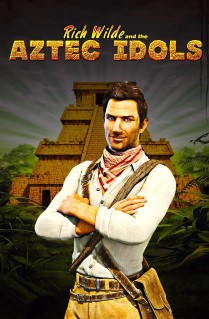 Image of Aztec Idols online slot. Our favorite hero Rich Wilde is back for another treasure hunting adventure in this exciting slot game with 5 reels, 15 paylines, and 2 bonus games. 

