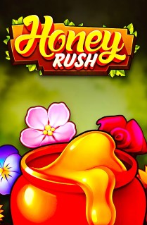 Image of Honey Rush online slot. Try and get your hands on some of the sweet honey this slot machine offers with its 7 reels, hexagon paylines, and 2 bonus features. 