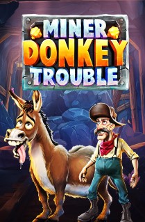 Image of Miner Donkey Trouble online slot. Start digging for treasure in this amusing slot game played on 7 reels, has cluster paylines, and offers you 7 different bonus features. 