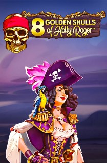 Image of 8 Golden Skulls of the Holly Roger online slot. Join the brave pirates in this awesome Megaways game played on 6 reels, with up to  117,649 ways to win, and 4 different in-game bonus features. 