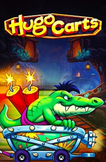 Image of Hugo Carts online slot. Your favourite cartoon troll is here to create some more mischief in this fun slot game played on 5 reels, 1,024 paylines, and 4 awesome bonus features. 