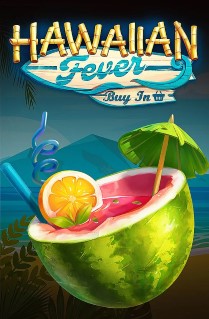 Image of Hawaiian Fever online slot. This tropical slot offer players a breezy playing experience on a 3x3 grid, with 27 ways to win, and is packed with respins and free spins.  