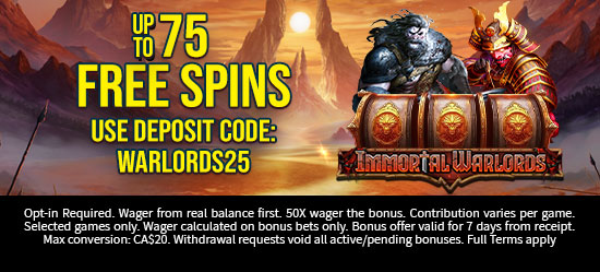 Up to 75 Free Spins