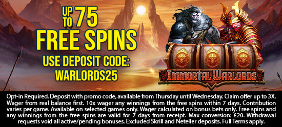 Up to 75 Free Spins
