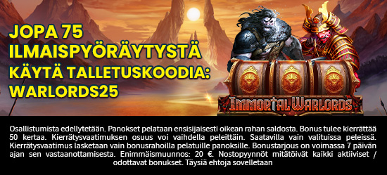 Jopa 75 Ilmaispyöräytystä