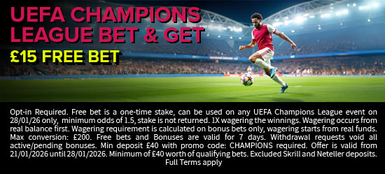 UEFA Champions League Bet & Get January 2026