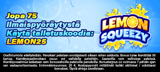 Jopa 75 Ilmaispyöräytystä