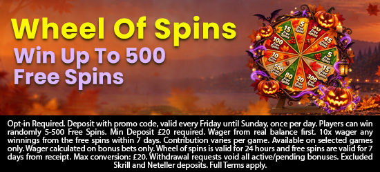WeekendWheelOfSpinsOctober2026 Halloween