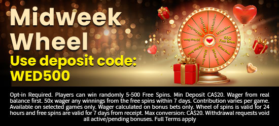 Midweek wheel of prizes