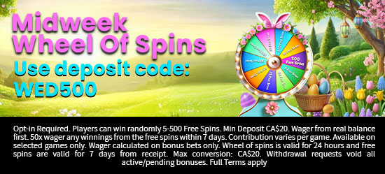 Midweek wheel of prizes