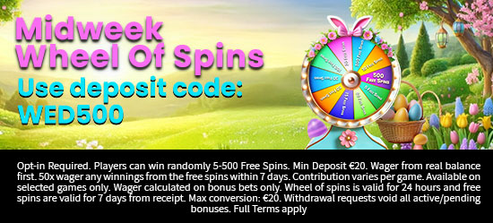 Midweek wheel of prizes