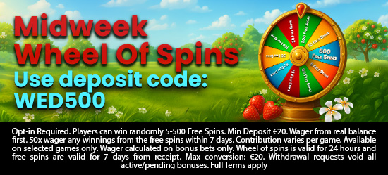 Midweek wheel of prizes