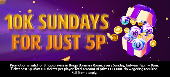 £10,000 Bingo Sundays
