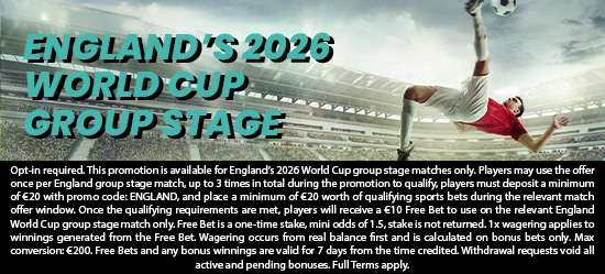 England Group Stage Bet & Get