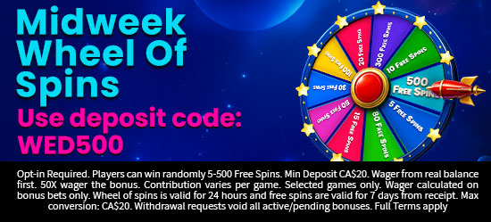 Midweek wheel of prizes