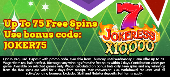 Up to 75 Free Spins