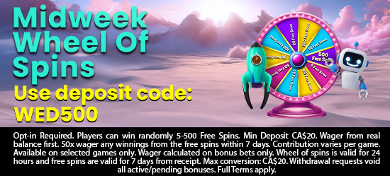 Midweek wheel of prizes
