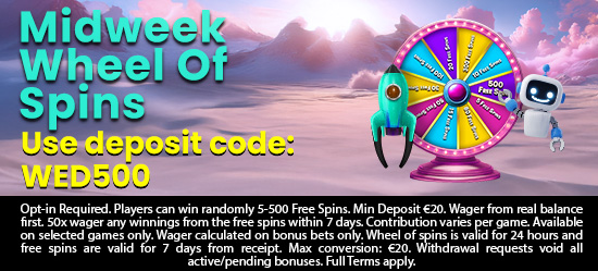 Midweek wheel of prizes