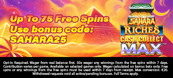 Up to 75 Free Spins