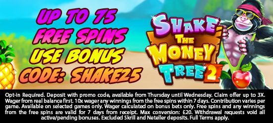 Up to 75 Free Spins