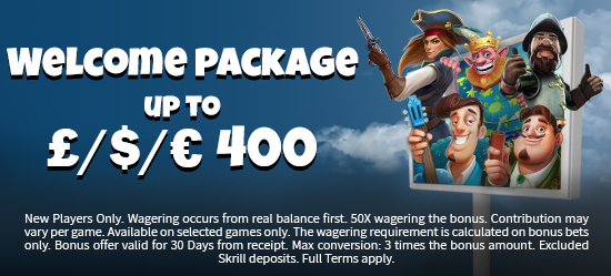 Amazing Welcome Package Up To £/$/€400